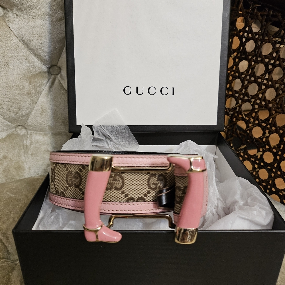 Authentic Gucci canvas and leather belt - Picture 1 of 8